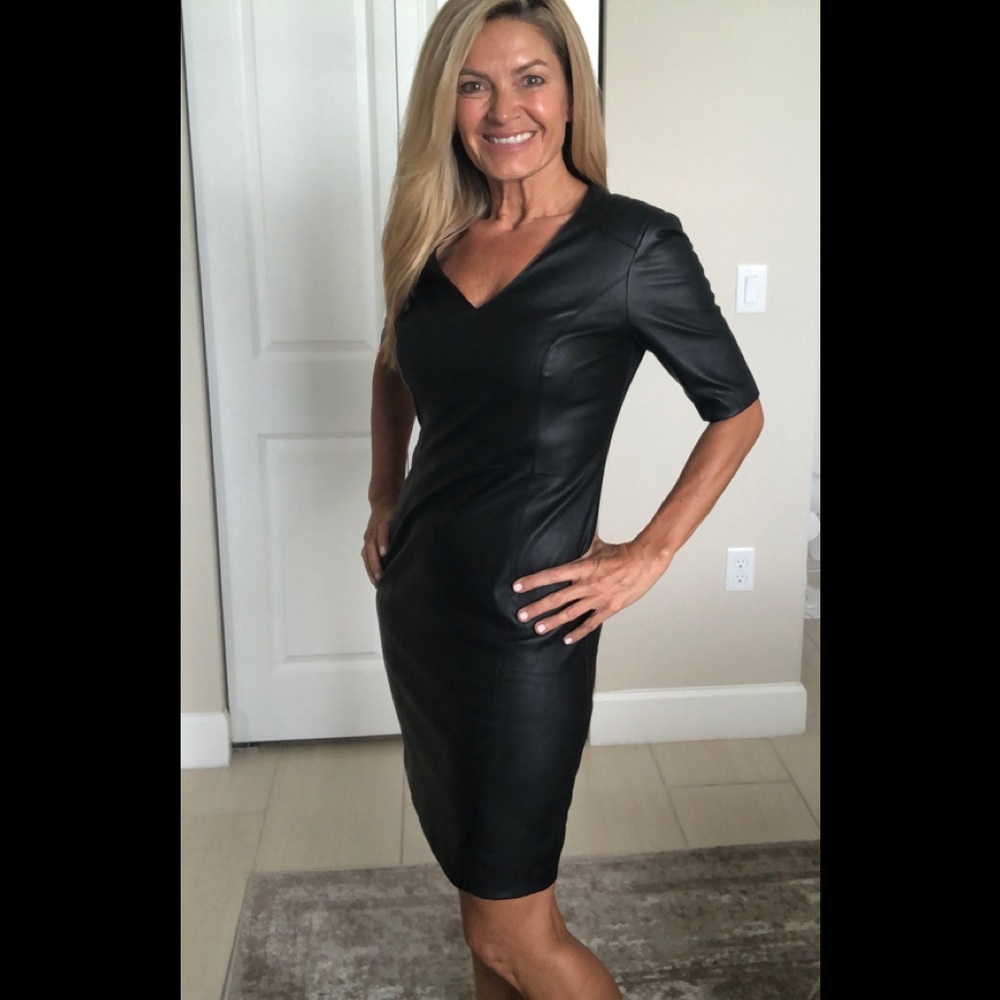 Black Vegan Leather Dress- SUPER SALE!